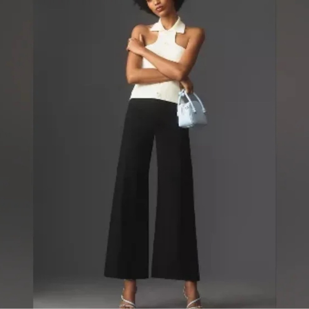 Anthropologie The Ettie High-Rise Crop Wide-Leg Pants by Maeve Black